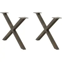 vidaXL Pieds de table basse en X 2 pcs. Acier naturel 70x(42-43) cm Acier