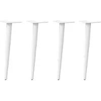 vidaXL Pieds de table basse Forme conique 4 pcs. Blanc 42-43 cm Acier