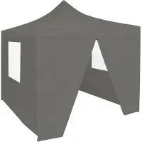 vidaXL Tente de réception pliante Pop-Up avec 4 parois latérales 3 x 3 m Anthracite