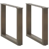 vidaXL Pieds de table basse en U 2 pcs. Acier naturel 50x(42-43) cm Acier
