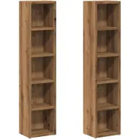 vidaXL Étagères CD 2 pcs. Chêne Artisan 21x16x93,5 cm Matériau dérivé du bois