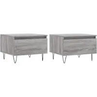 vidaXL Tables basses 2 pcs. Gris Sonoma 50x46x35 cm Bois composite