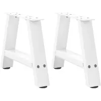 vidaXL Pieds de table basse en forme de A 2 pcs. Blanc 40x(30-31) cm Acier