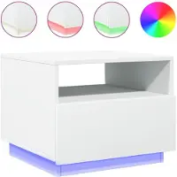 vidaXL Table basse avec lampes LED blanc 50x49x40 cm