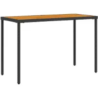 vidaXL Table de jardin avec plateau en acacia 115x54x74 cm Poly rotin