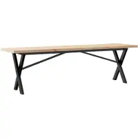 vidaXL Table basse châssis X 160x40x45,5 cm pin massif acier