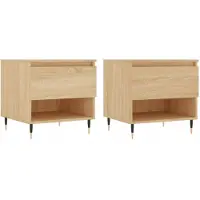 vidaXL Tables basses 2 pièces chêne Sonoma 50x46x50 cm bois composite