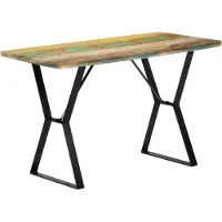 vidaXL Table de salle à manger 120x60x76 cm Vieux bois massif