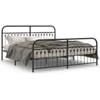 vidaXL Cadre de lit avec tête et pied de lit en métal noir 183x213 cm