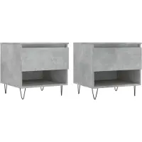 vidaXL Tables basses 2 pcs. Gris béton 50x46x50 cm Bois composite