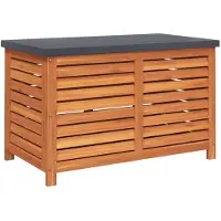 vidaXL Coffre de jardin 90x48x55 cm en bois massif d'eucalyptus