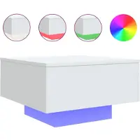 vidaXL Table basse avec lampes LED blanc 55x55x31 cm