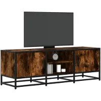 vidaXL Armoire TV chêne fumé 120x35x41 cm Bois composite et métal