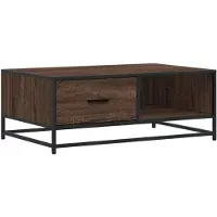 vidaXL Table basse marron imitation chêne 90x57x35 cm Bois composite métal