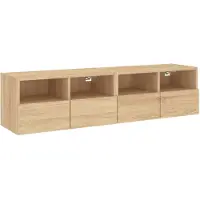 DKD Home Decor Armoires TV murales 2 unités Chêne Sonoma 60x30x30 cm Bois composite