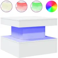 vidaXL Table basse avec lampes LED blanc 50x50x40 cm