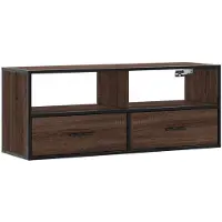 vidaXL Armoire TV Chêne brun 100x31x39,5 cm Bois composite et métal