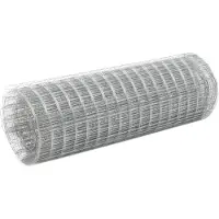 vidaXL Grillage pour volière acier galvanisé 25x0,5 m argenté