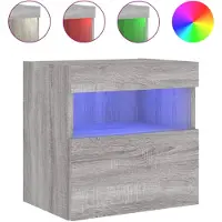 vidaXL Armoire TV murale avec lampes LED Gris Sonoma 40x30x40 cm