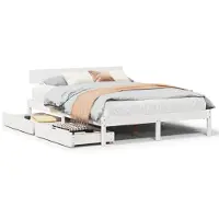 vidaXL Lit en pin massif sans matelas blanc 150x200 cm