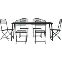 DKD Home Decor salon de jardin 7 pièces Anthracite Métal déployé