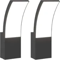 vidaXL Applique murale d'extérieur LED 2 pcs. noir aluminium moulé sous pression