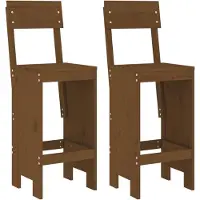 vidaXL Tabouret de bar 2 pcs. Marron miel 40x48,5x115,5 cm Pin massif