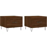 vidaXL Tables basses 2 pcs. Brun imitation chêne 50x50x40 cm bois composite