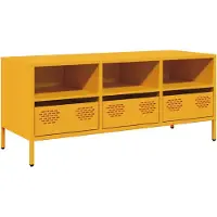 vidaXL Armoire TV jaune moutarde 101,5x39x43,5 cm Acier laminé à froid