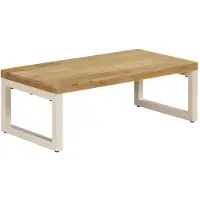 vidaXL Table basse 100x50x35 cm Bois de manguier solide et acier