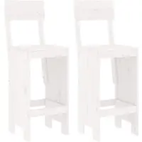 vidaXL Tabouret de bar 2 pcs. Blanc 40x48,5x115,5 cm Pin massif
