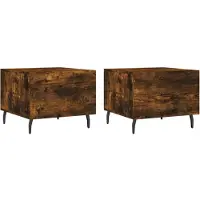 vidaXL Tables basses 2 pcs. Chêne fumé 50x50x40 cm Bois composite