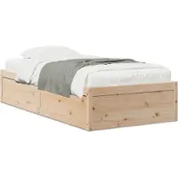 vidaXL Lit en bois massif sans matelas 75x190 cm pin