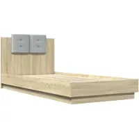 vidaXL Sommier avec tête de lit chêne Sonoma 100x200 cm Bois composite