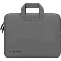 Wozinsky Sacoche pour ordinateur portable WNT-13G 13-14 pouces avec poignée rétractable en néoprène - Gris (14", Universel), Sac pour notebook, Argent, Gris