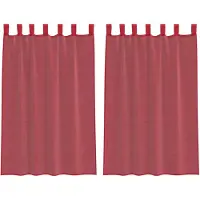 vidaXL Voile Rideaux avec poches pour tringles 2 pcs. Bordeaux
