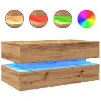 vidaXL Table basse avec lampes LED Chêne Artisan 90x50x40 cm