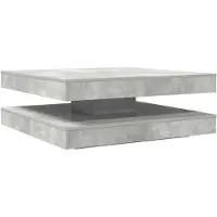 vidaXL Table basse pivotante à 360 degrés gris béton 90x90x34,5 cm