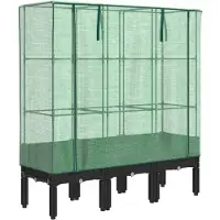 vidaXL Lit surélevé avec serre aspect rotin 120x40x140 cm