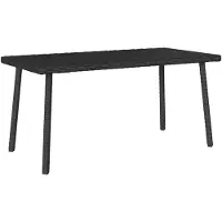 vidaXL Table basse de jardin rectangulaire noire 80x40x37 cm Poly rotin