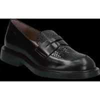 Wonders pour femme. A-5301 Mocassins en Cuir Oregon noir (38), Plat, Aucun, Casuel, Classique