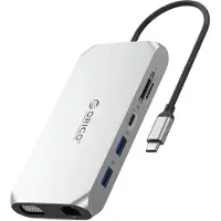 ORICO Station d'accueil XCR 12-en-1 USB-C, avec 2 ports USB-A 3.1, 1 port USB-A 2.0, 1 port USB-C PD 100W et 1 port USB-C 3.1