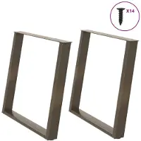 vidaXL Pieds de table de salle à manger en U 2 pcs. Acier naturel 100x(72-73) cm Acier