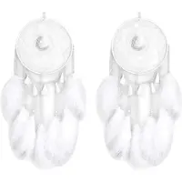 TAUOH 2X LED Dream Catcher, Handmade Dream Catchers for Bedroom Wall Hanging Home Decor Ornaments (White)