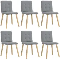 vidaXL Chaises de salle à manger 6 pcs. Tissu gris clair