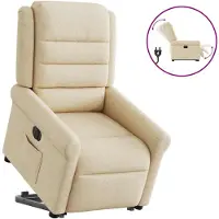 vidaXL Fauteuil relax avec releveur électrique Crème Tissu