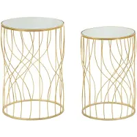 Dmora Fate - Table basse, 38x38x55h cm Transparent, lot de 2