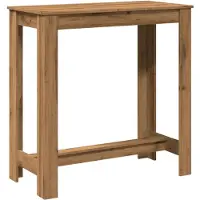 vidaXL Table de bar Artisan-Chêne 102x50x103,5 cm Bois composite