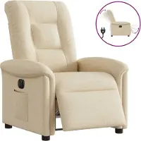 Syfax Fauteuil relax électrique Crème Tissu
