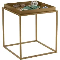 Dmora Lorsica - Table basse, 45x45x52h cm or, Forme Carrée